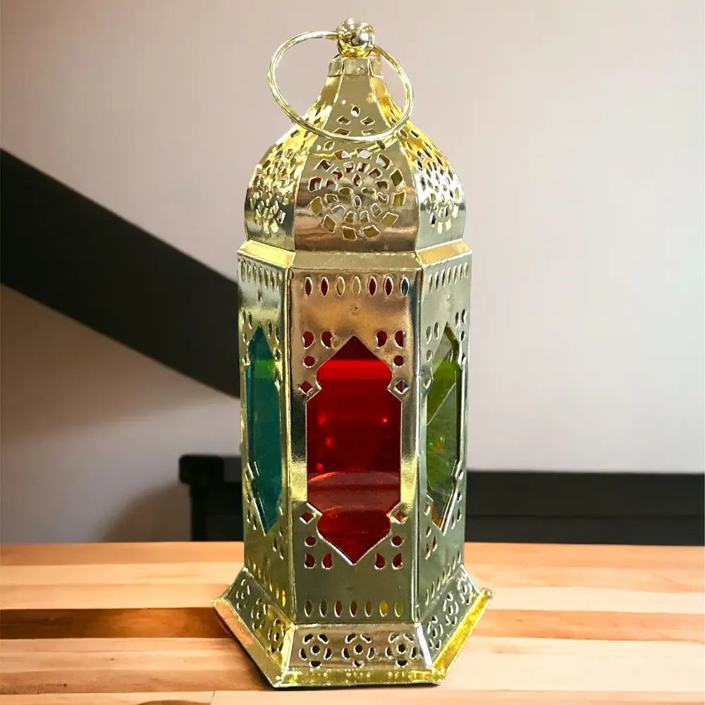 Lanterne de Bougie en Métal 9x18 cm - Dorée