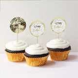 Lot de 12 Pics à Cupcake Happy Birthday 10cm