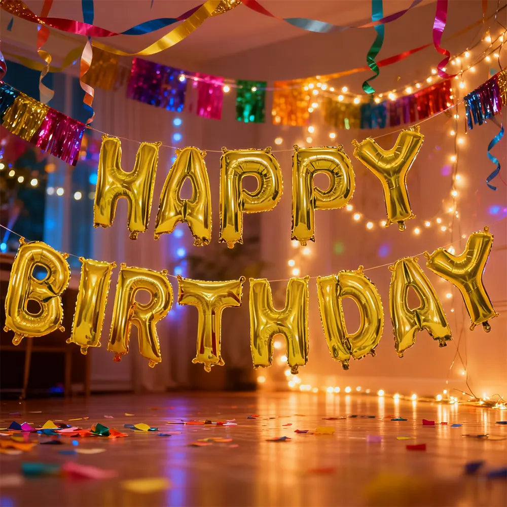 Kit Ballons Aluminium HAPPY BIRTHDAY - 40cm