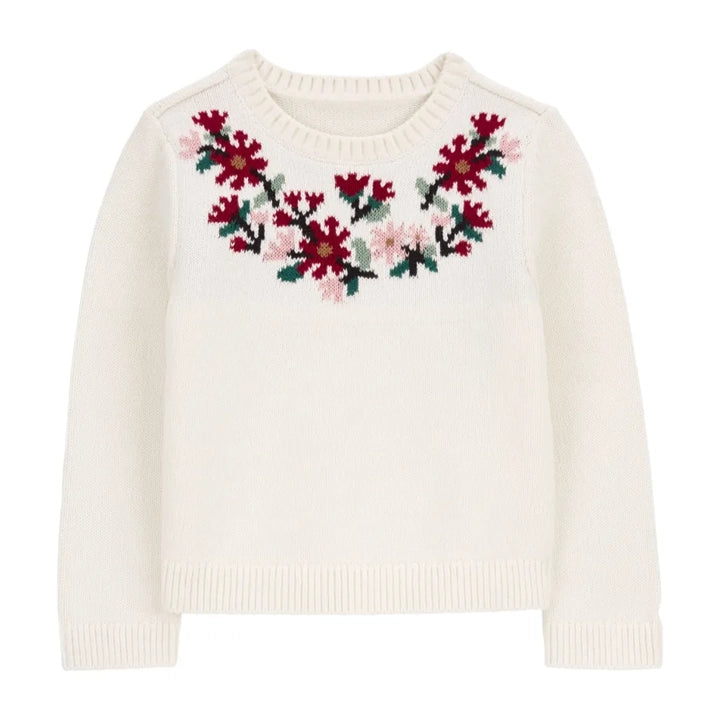 Suéter de algodón de Carter - Marfil floral