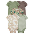 Lot de 5 Bodies à Manches Courtes Carter's - Multi