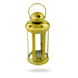 Lanterne Décorative en Métal et Verre 10x18 cm - Dorée