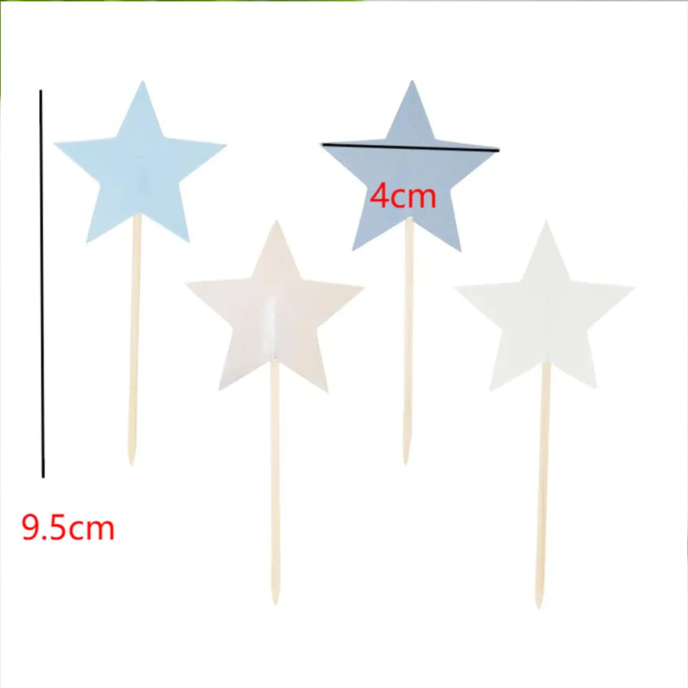 Lot de 8 Pics Décoratifs Étoiles 8cm