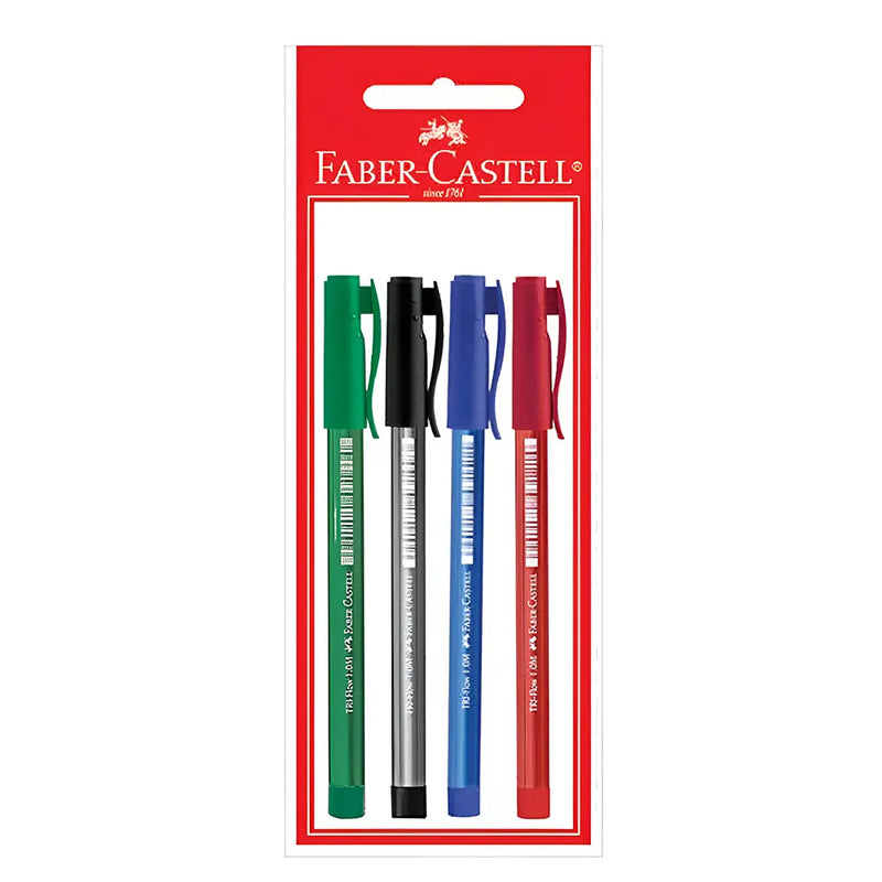 Faber-Castell 4 Tri Flow Ballpoint Pens