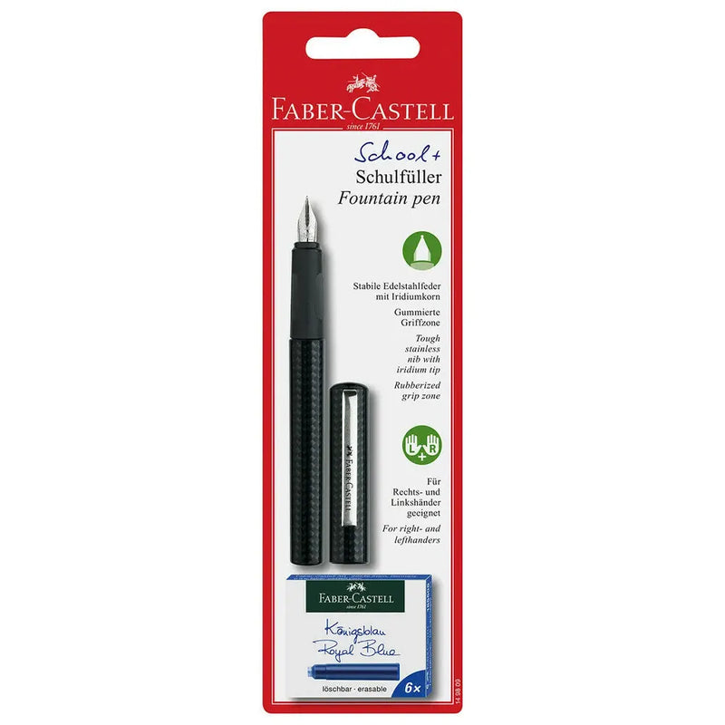 Faber-Castell Carbon Fountain Pen + Cartridge - Black