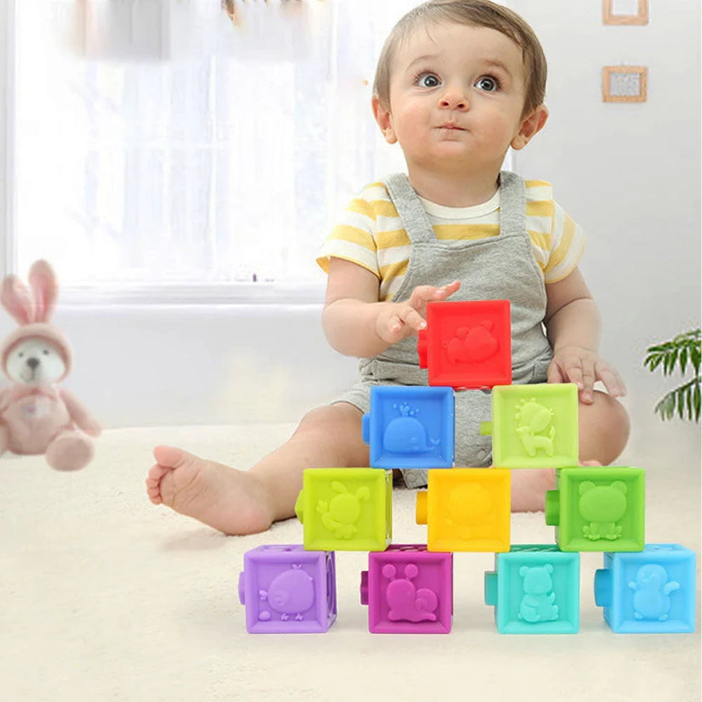 Huanger Set de 12 cubos sensoriales 6M+