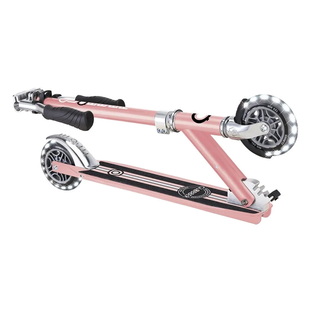 Globber Trottinette Flow Elements Lights Chrome - Rose