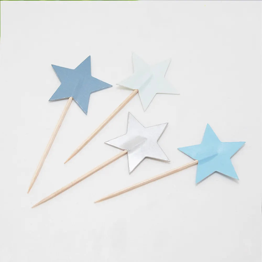 Lot de 8 Pics Décoratifs Étoiles 8cm