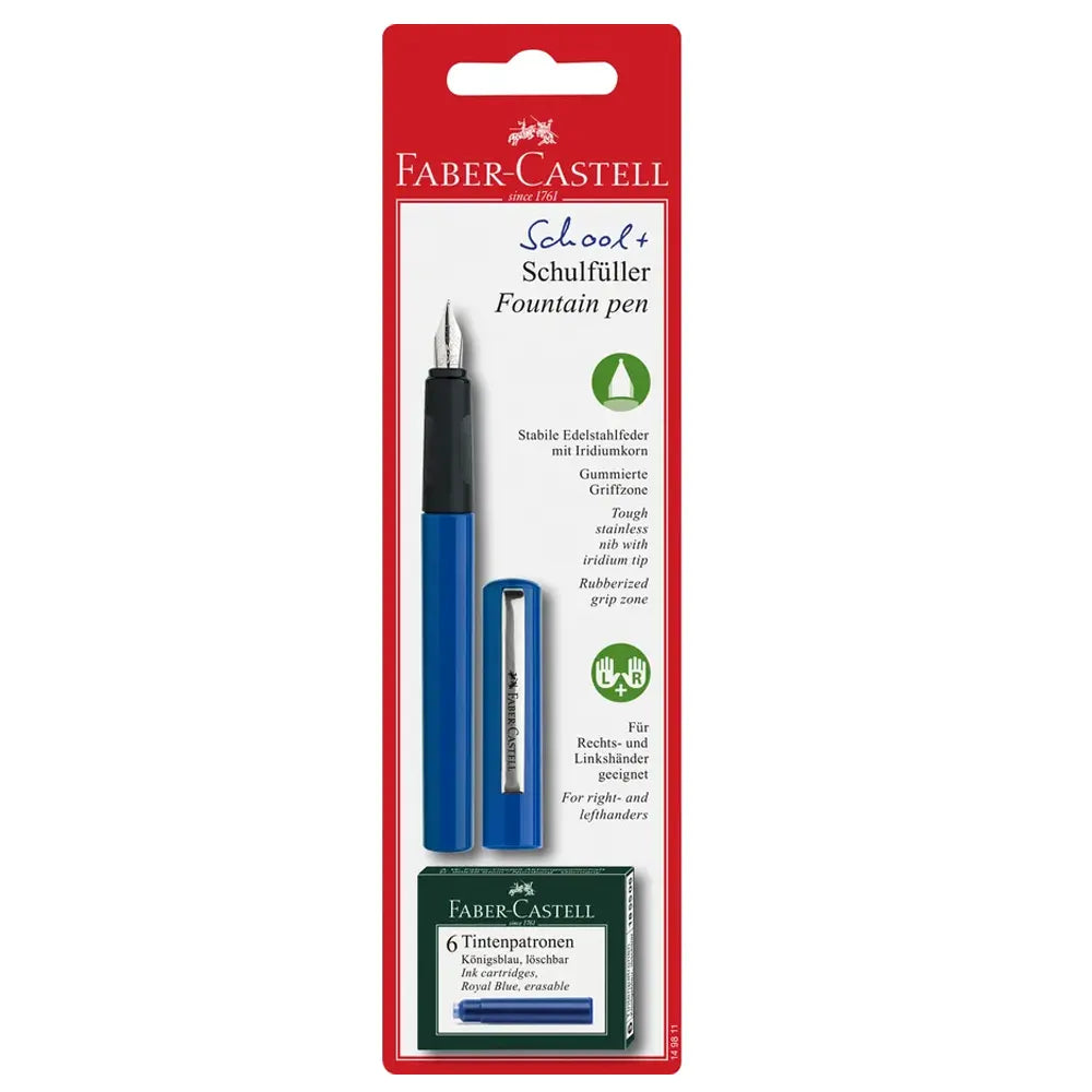 Faber-Castell Stylo à Plume Carbon + Cartouche - Bleu