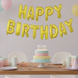 Kit Ballons Aluminium Laser Gold HAPPY BIRTHDAY – 40cm