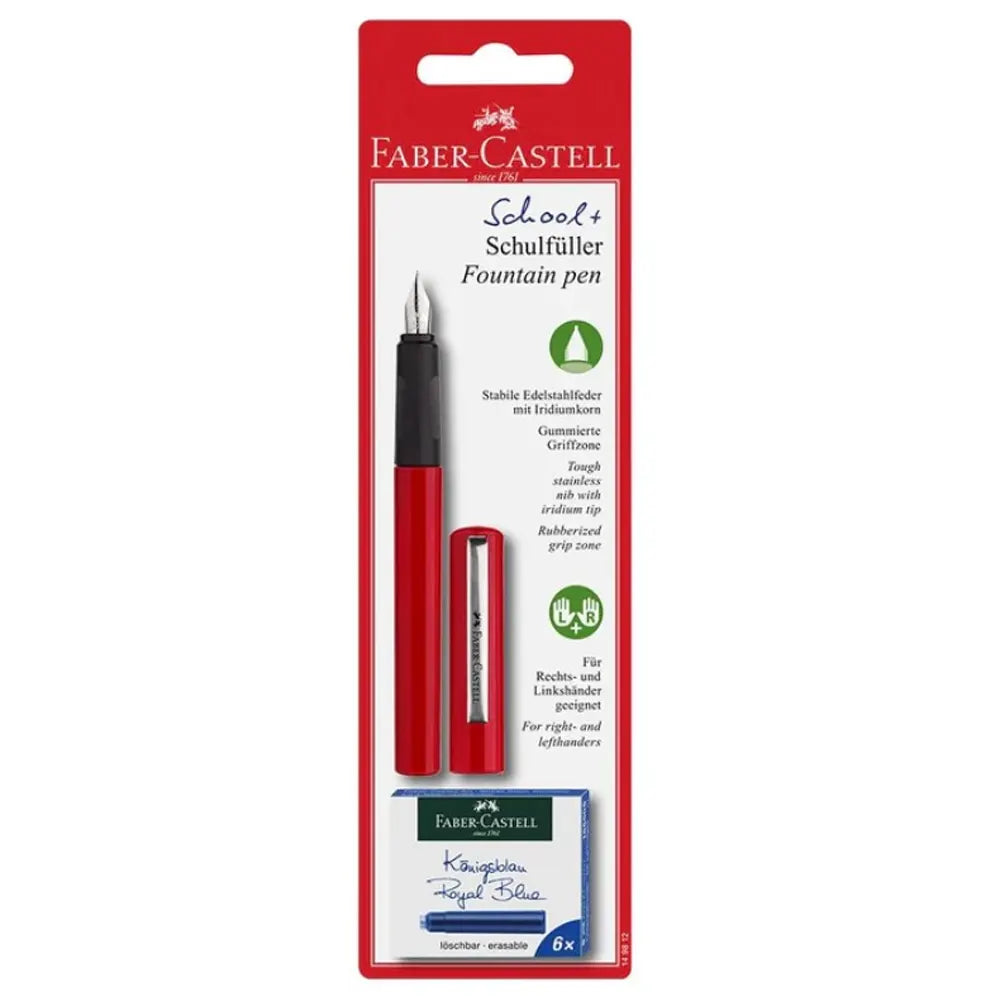 Faber-Castell Stylo à Plume Carbon + Cartouche - Rouge