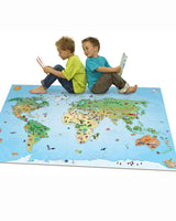 Tapis Rectangulaire Ultra Doux MAPPEMONDE 70x95 cm Un Amour de Tapis - Bleu