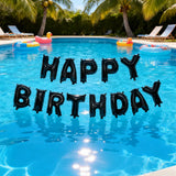 Kit Ballons Aluminium Noir HAPPY BIRTHDAY – 40cm