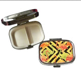 Zarine Pilulier Compact 2 Compartiments - Motif Flamingo
