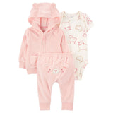 Ensemble 3 Pièces Carter's - Mouton Rose