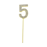 Cake Topper Chiffre 5 Doré