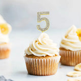 Cake Topper Chiffre 5 Doré