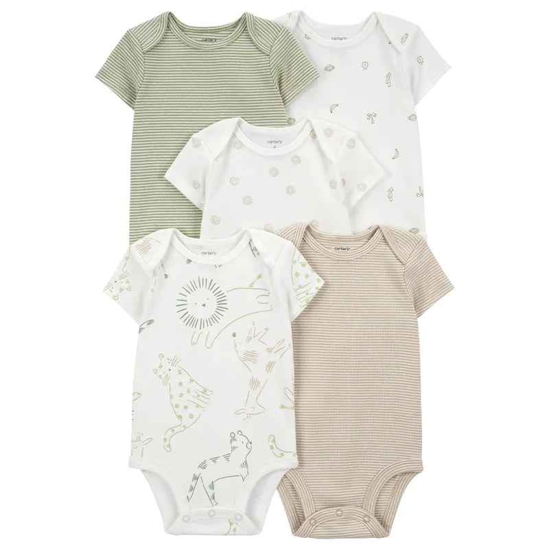 Lot de 5 Bodies à Manches Courtes Carter's - Multi