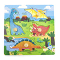 Viga Toys Puzzle en Bois à Boutons 12M+ - Dinosaures