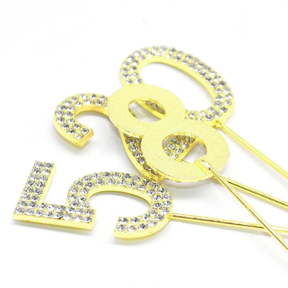 Cake Topper Chiffre 5 Doré