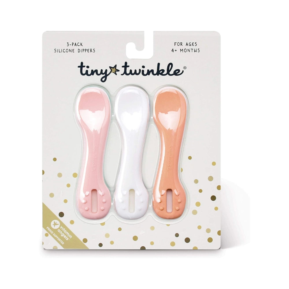 Tiny Twinkle Lot de 3 Cuillères en Silicone 4M+ - Fleur