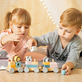 Viga Toys PolarB Train Empilable Animaux en Bois 18M+