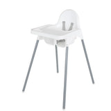 Chaise Haute Blanche avec Plateau & Ceinture de Sécurité