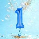 Ballon Chiffre 1 en Aluminium Bleu – 86cm