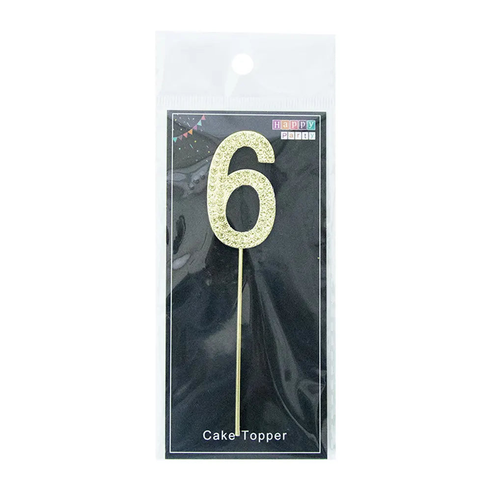 Cake Topper Chiffre 6 Doré