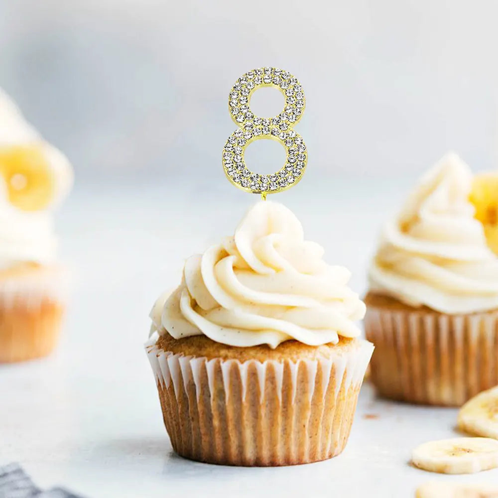 Cake Topper Chiffre 8 Doré