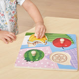 Viga Toys Puzzle à Boutons en Bois 12M+ - Fruits