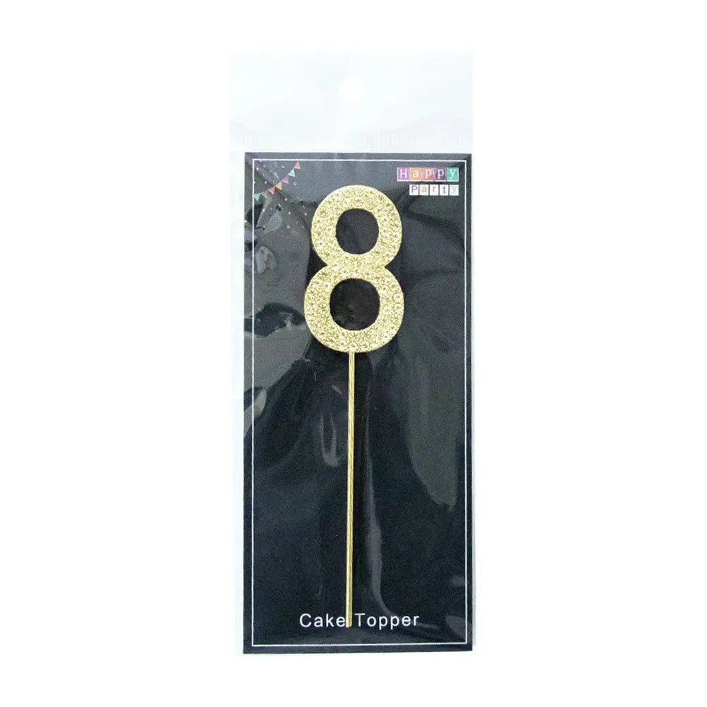 Cake Topper Chiffre 8 Doré