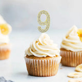 Cake Topper Chiffre 9 Doré