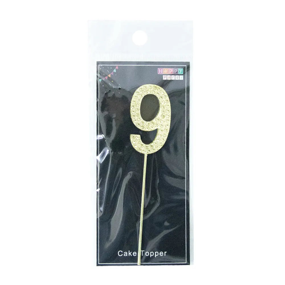 Cake Topper Chiffre 9 Doré