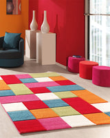 Tapis Rectangulaire Kids Carreaux Un Amour de Tapis - Multicolore