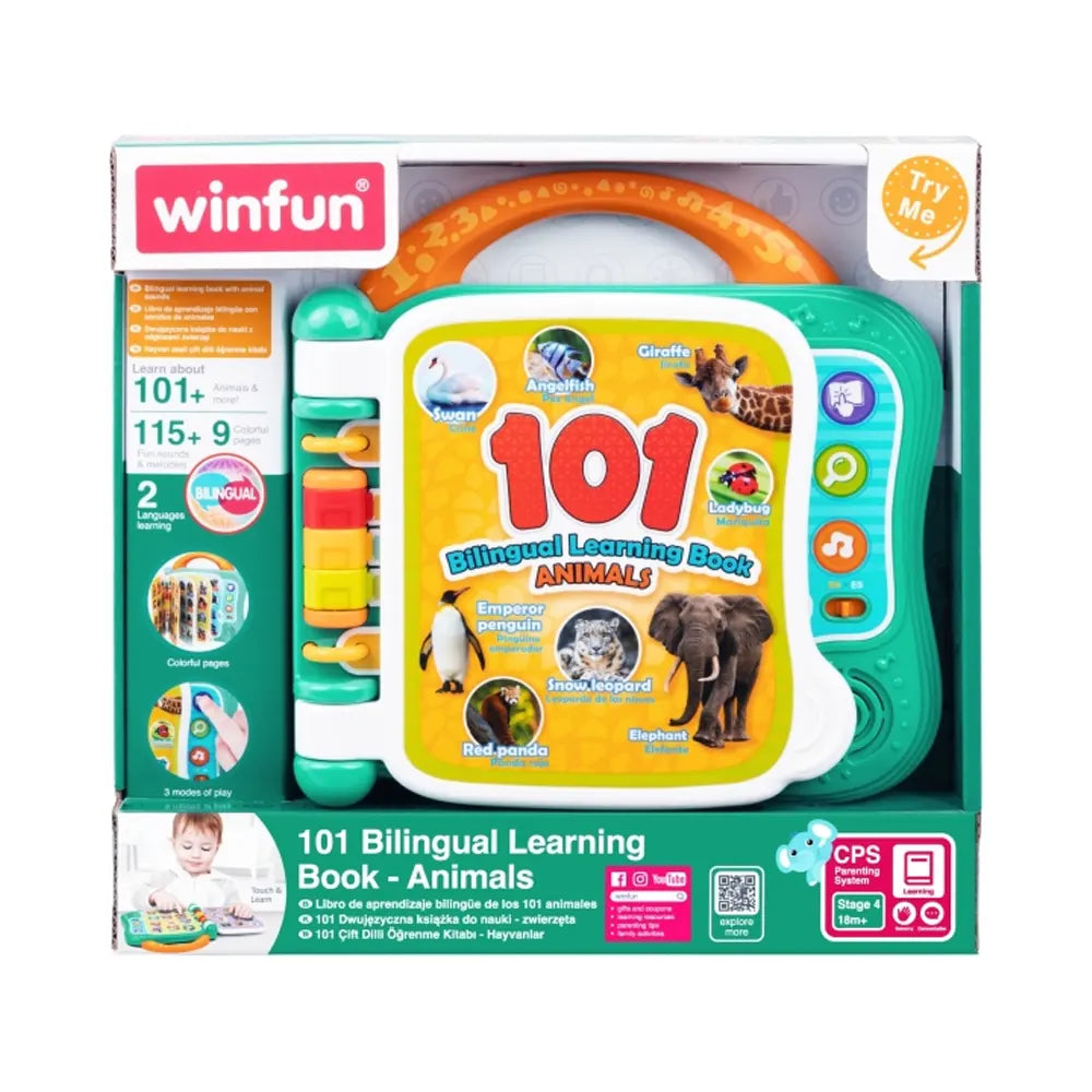 Winfun Libro de Aprendizaje Bilingüe 101 Animales - 18 meses+