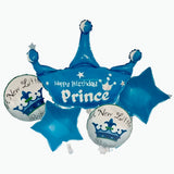Ensemble de 5 Ballons  Couronne - Happy Birthady Prince
