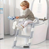 Réducteur de Toilette Pliable avec Échelle 3A+ - Gris