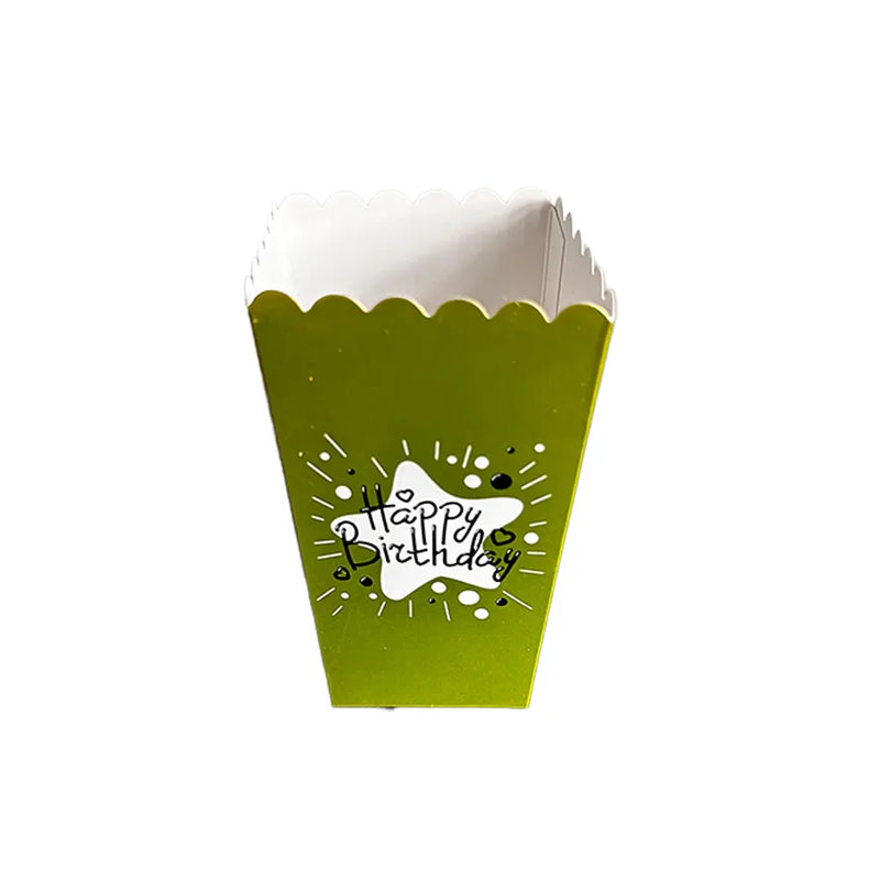 6 Boîtes à Popcorn Happy Birthday - Jaune