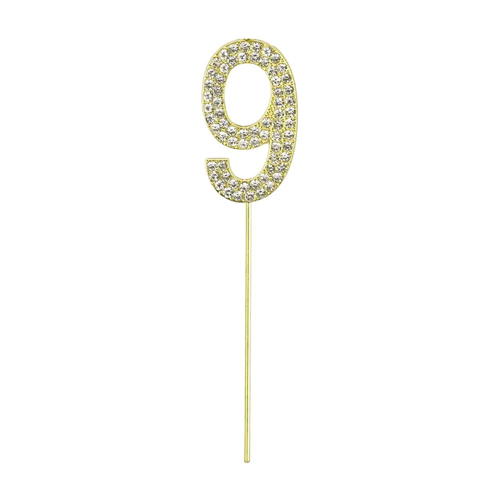 Cake Topper Chiffre 9 Doré