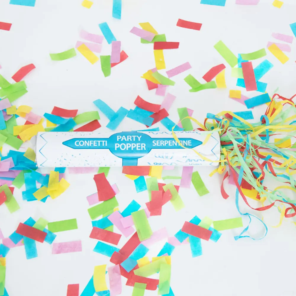 Cañón de Confeti Azul Liso – 1 Pieza