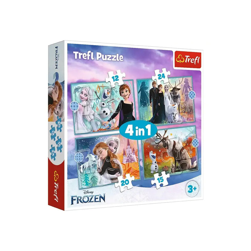 Trefl Puzzle 4en1 Le Monde Merveilleux de Frozen – 3A+