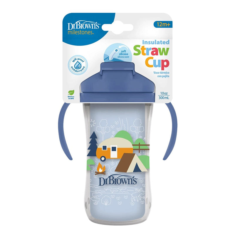 Dr. Brown's 300ml Insulated Straw Tumbler with Handles 12M+ - Blue