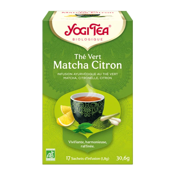 Té verde matcha Yogi Tea con limón, 17 bolsitas