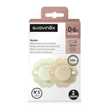 Suavinex Pack de 2 Sucettes Physiologique 0-6M - Aqua & Gray