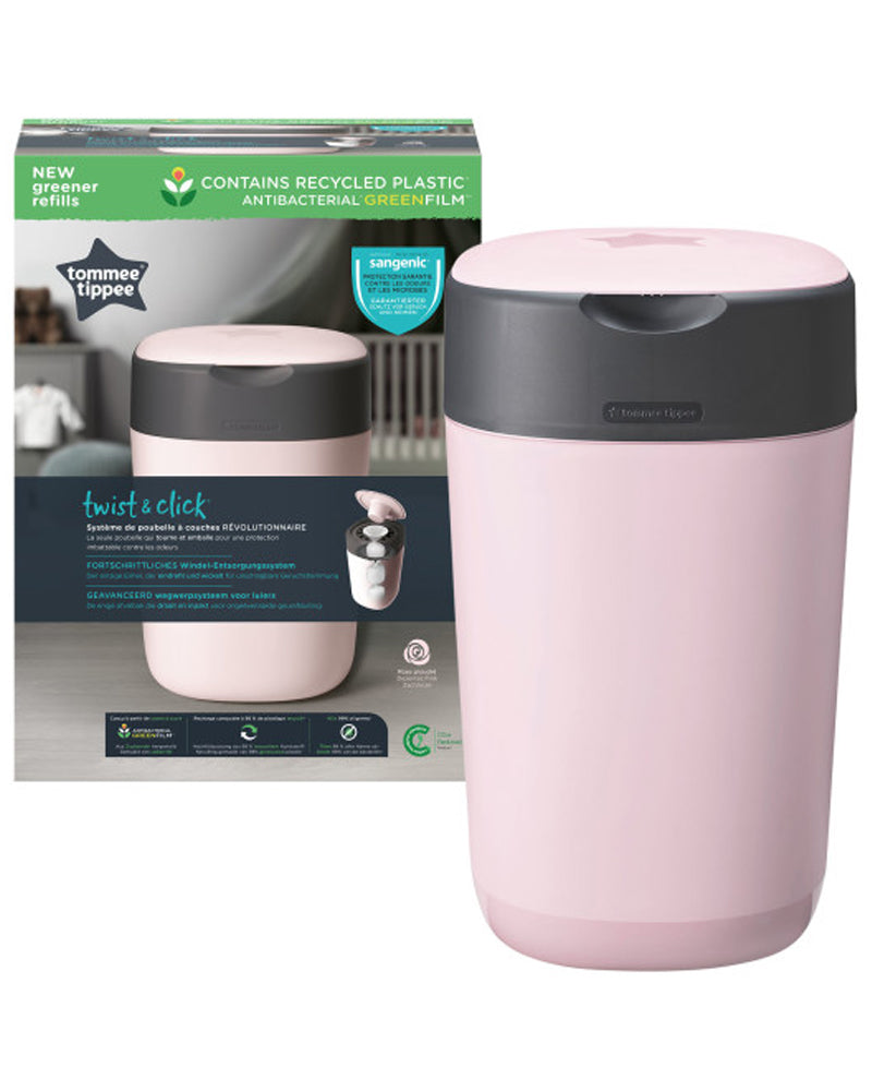 Tommee Tippee Poubelle à couches Anti-Odeur Twist & Click - Rose