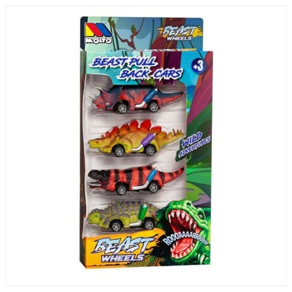 Molto Set of 4 Pull-Back Dinos 3Y+