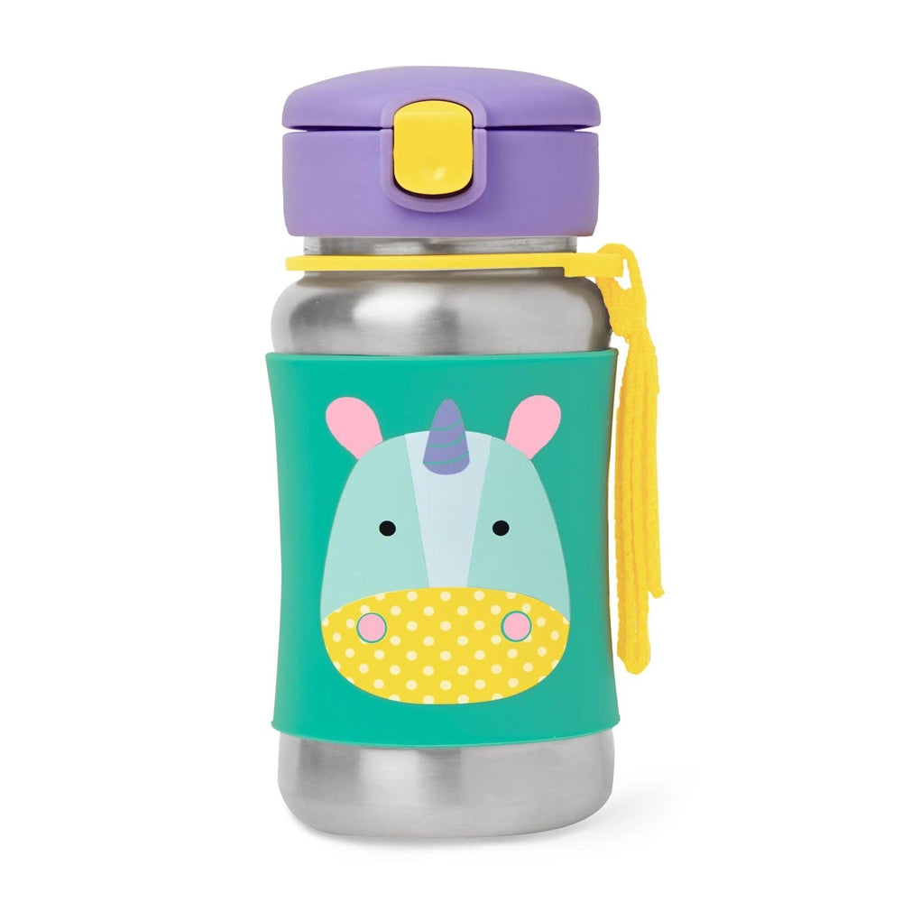 Skip Hop Gourde avec Paille en Acier Inoxydable 350ml - Licorne