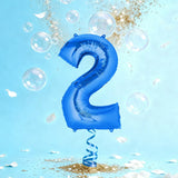 Ballon Chiffre 2 en Aluminium Bleu – 36cm