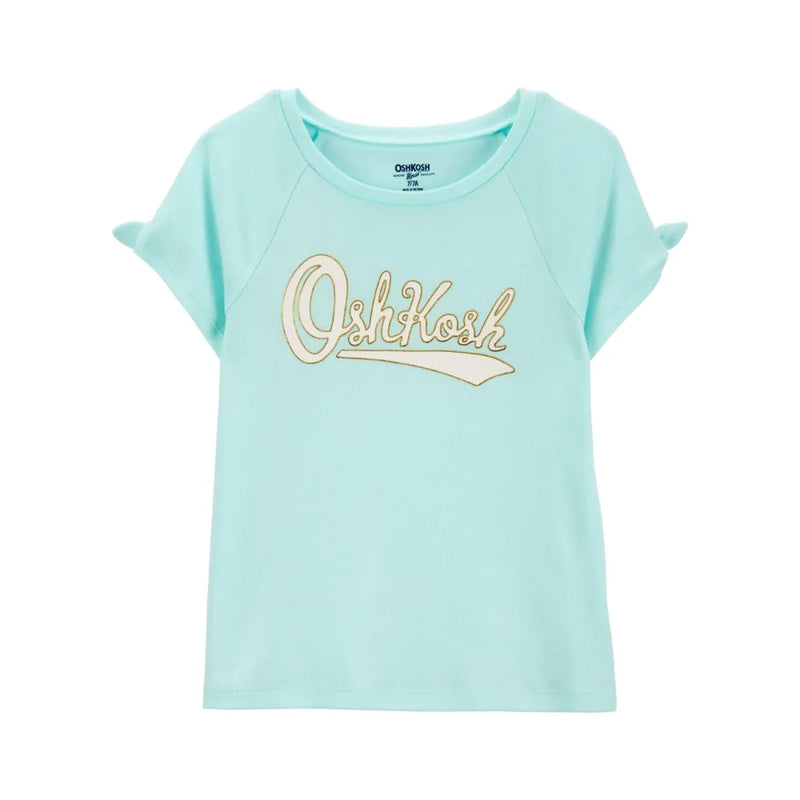 T-shirt à Manches Nouées avec Logo Fille OshKosh - Vert